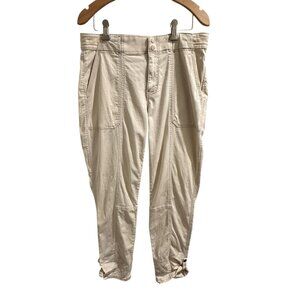 ✌️ 2/$40 ✌️ WHBM Pret-A-Pedi Beige Mid-Rise Pants Size 6 With Adjustable Cuffs
